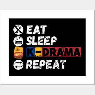 Eat Sleep K-Drama Repeat Posters and Art